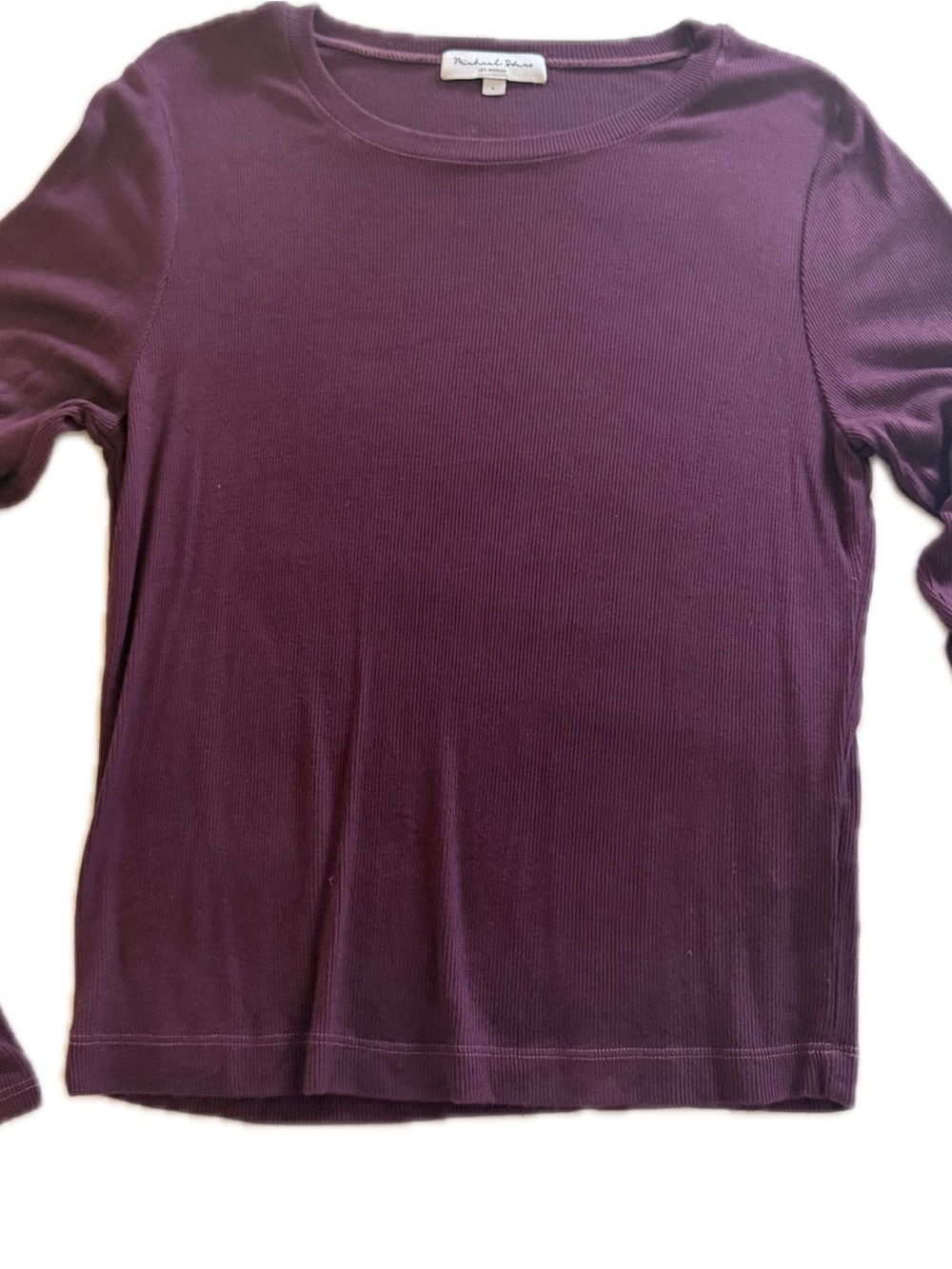 Michael Stars Long Sleeve Crewneck Top - Plum